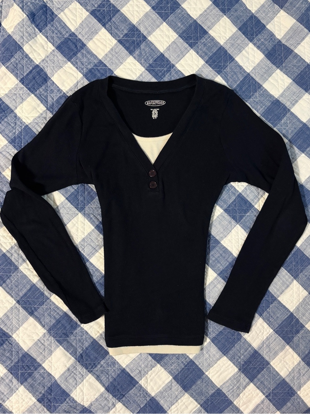2000s Black Henley